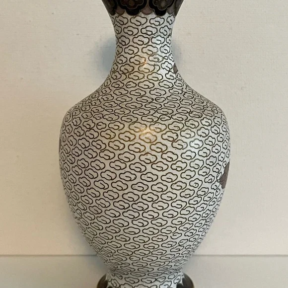 VINTAGE ASIAN CLOISONNE BRASS ENAMEL SMALL BUD VASE - Picture 4 of 9